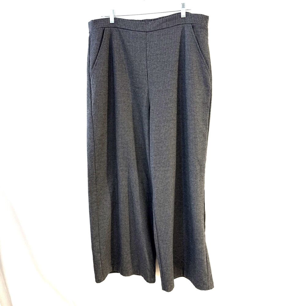 NWOT Banana Republic Wide Leg Gray Herringbone Office Pants - XL